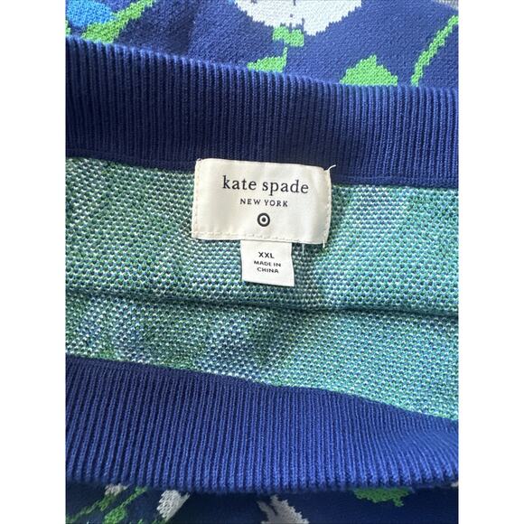 Women's Mixed Floral Sweater Midi Skirt kate spade new york Blue/Green/White XXL - Picture 7 of 7